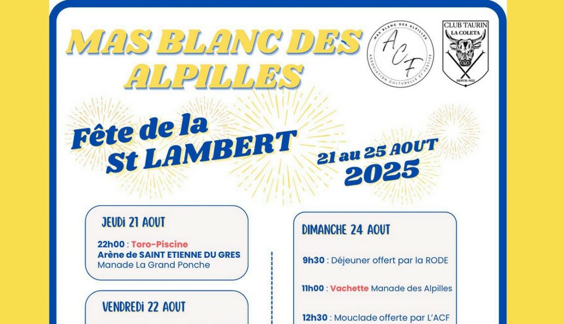 Fête de la Saint Lambert à Mas Blanc les Alpilles