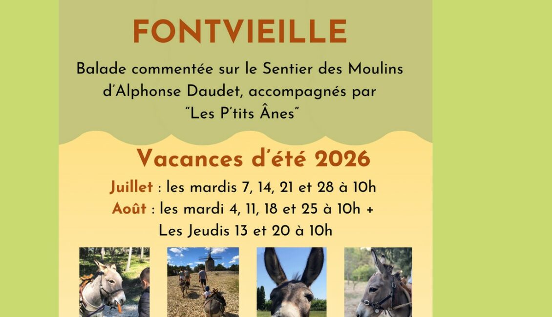 Balade commentée au pas de l'âne sur le Sentier des Moulins d'Alphonse Daudet