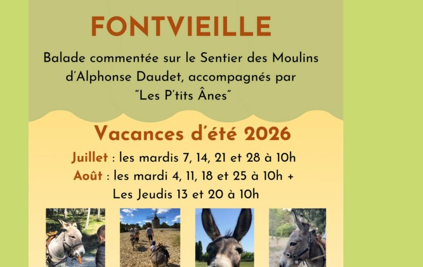 Balade commentée au pas de l'âne sur le Sentier des Moulins d'Alphonse Daudet
