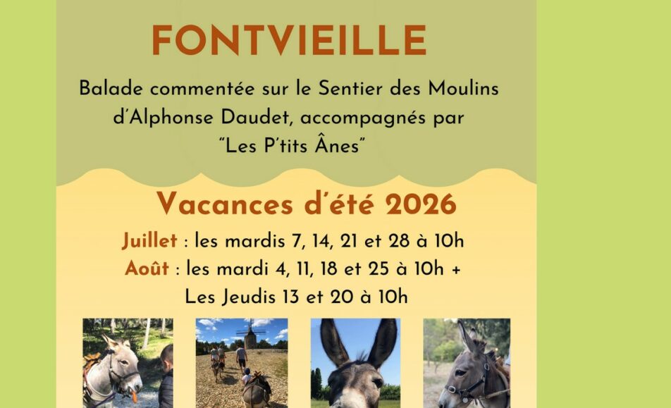 Balade commentée au pas de l'âne sur le Sentier des Moulins d'Alphonse Daudet