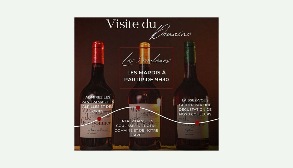 Visite du domaine viticole Mas de Gourgonnier - Les 3 couleurs
