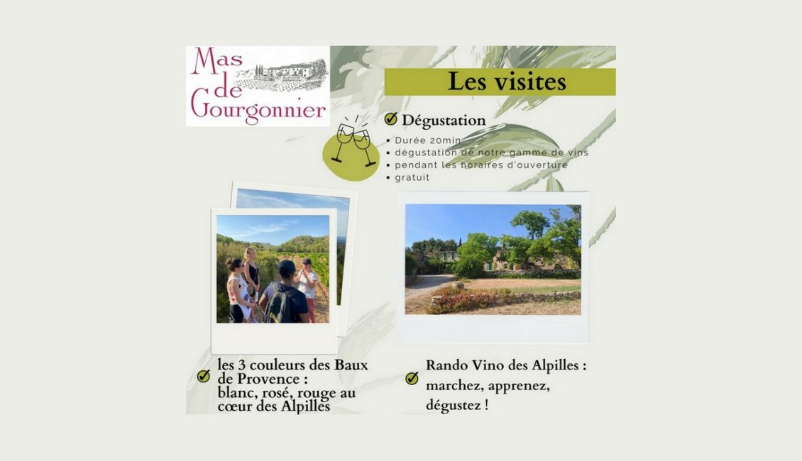 Visite du domaine viticole Mas de Gourgonnier - Les 3 couleurs