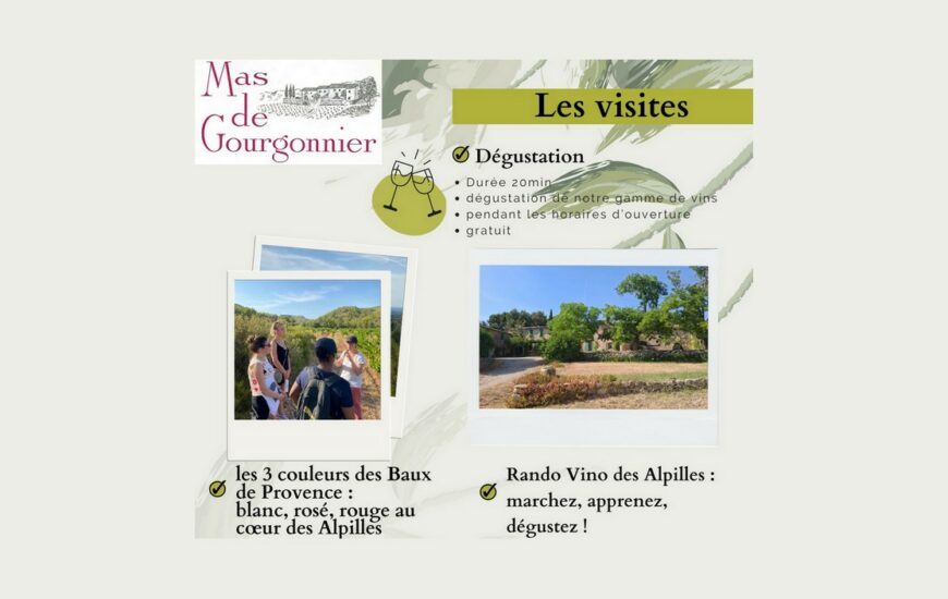 Visite du domaine viticole Mas de Gourgonnier - Les 3 couleurs