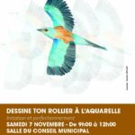 Dessine ton rollier à l'aquarelle