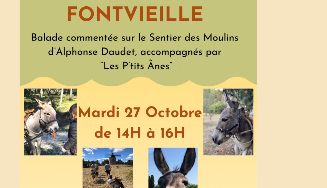 Balade commentée au pas de l'âne sur le Sentier des Moulins d'Alphonse Daudet