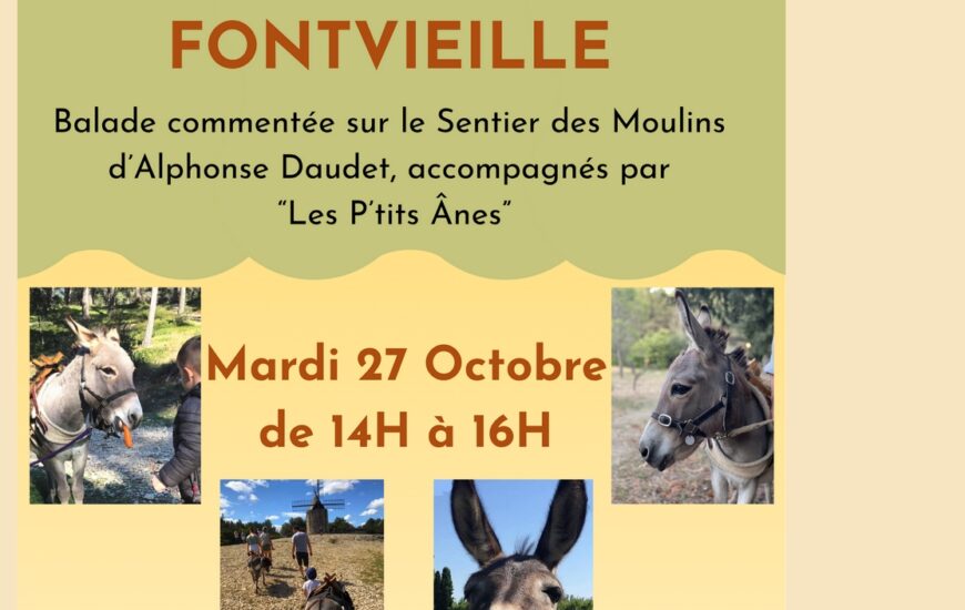 Balade commentée au pas de l'âne sur le Sentier des Moulins d'Alphonse Daudet