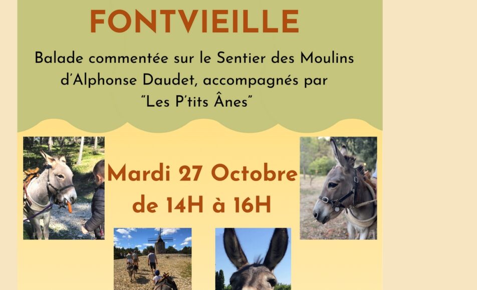 Balade commentée au pas de l'âne sur le Sentier des Moulins d'Alphonse Daudet